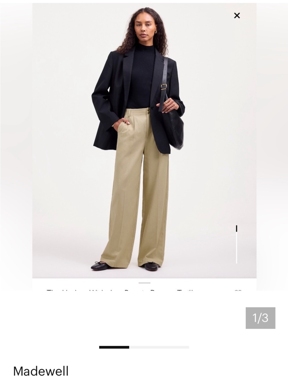 Madewell Harlow Wide-Leg Pants in Light Khaki